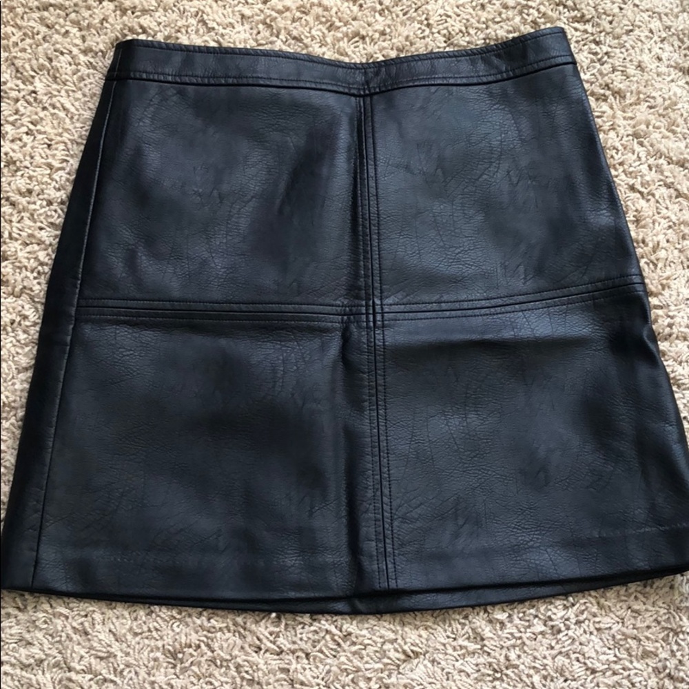 Black faux leather skirt